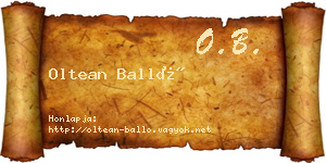 Oltean Balló névjegykártya